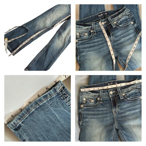 MISS ME Los Angeles Mid Rise Capri Jeans Beaded Bling Pockets K11220 Women's 26 - Picture 6 of 8